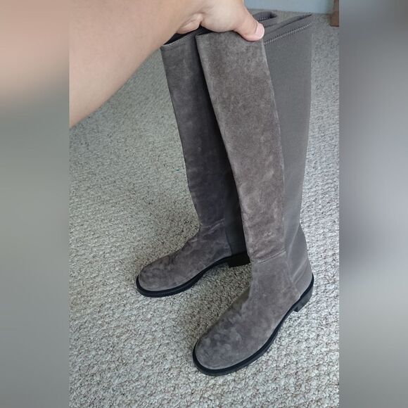 Stuart Weitzman taupe gray Suede 5050 KNEE-HIGH Boots size 7.5 - Picture 3 of 15